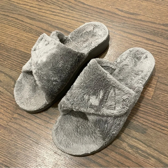 SOLLBEAM Fuzzy House Slippers With Arch Support Orthotic Heel Cup Sandals Women - Picture 1 of 13